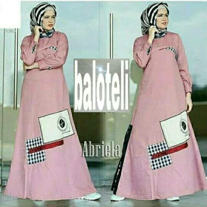 Gaun / dress wanita / cewe Baju gamis wanita Balotelli polos/abriela  Kasual untuk pesta kerja hadia
