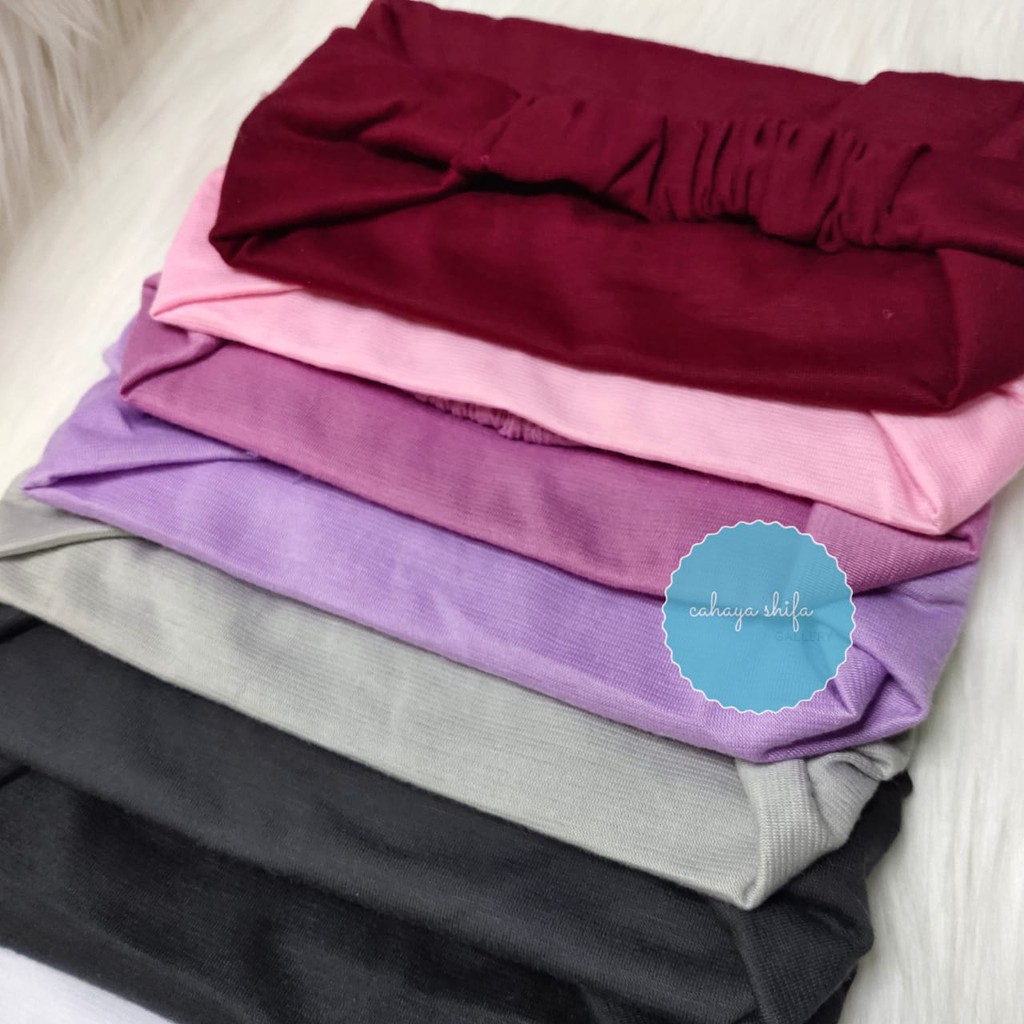 Ciput Bandana Kaos Basic Premium / Inner Bandana Anti Ribet &amp; Simple 2 in 1 Bando pita