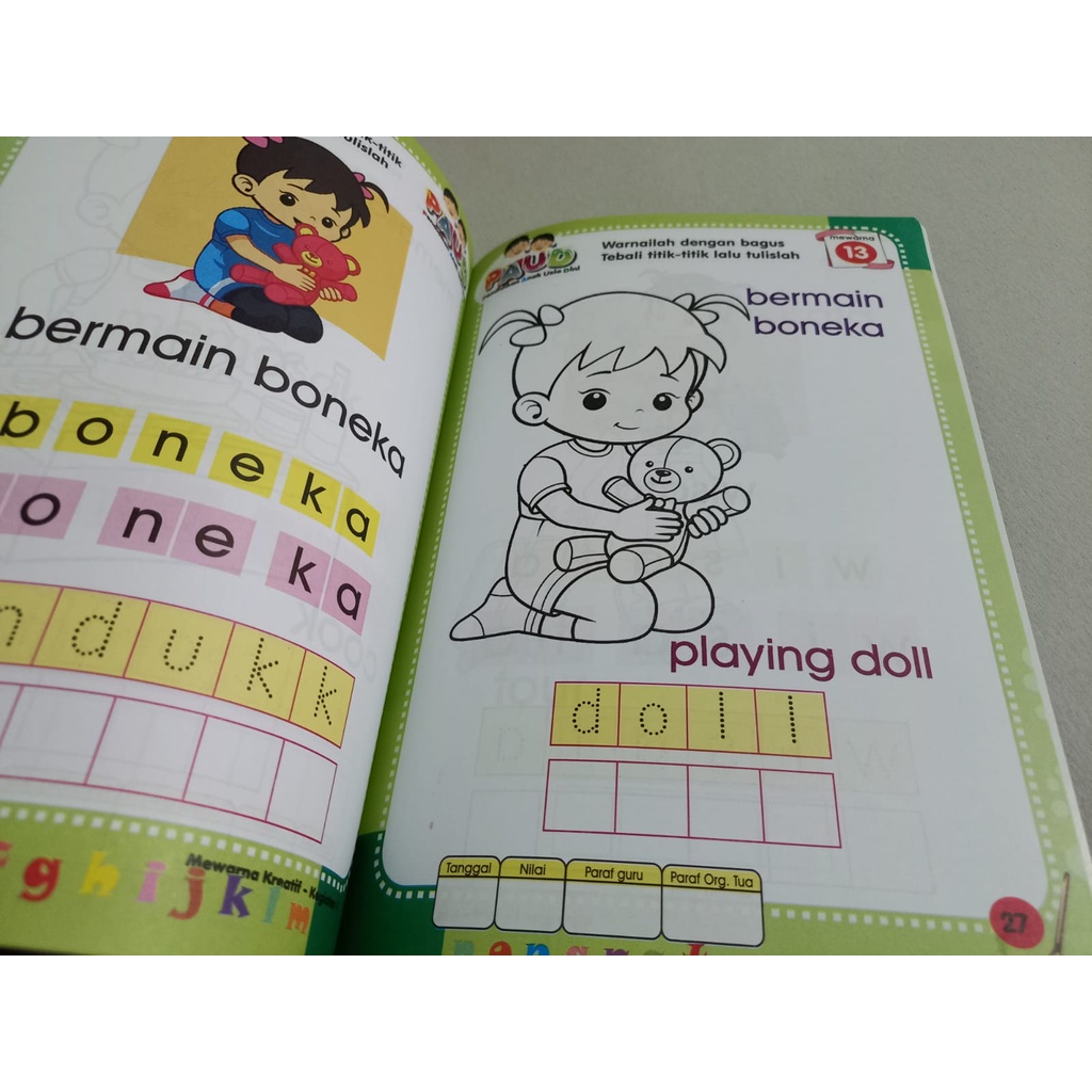 Buku Mewarnai Anak Paud Mewarna Kreatif Aneka Kegiatan Menebali dan Menulis Huruf (HVS FULL COLOR)