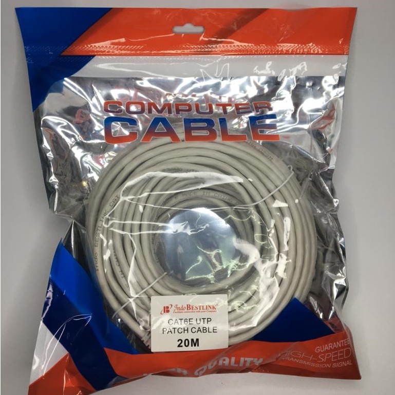 20m Kabel LAN Cat6 Good Quality / Patchcord Cat 6 rj45 Straight Pabrikan siap pakai 20 Meter