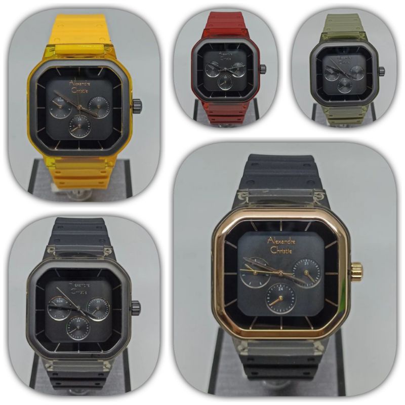 Jam tangan wanita Alexandre christie 2811, tali rubber, ORIGINAL, bergaransi resmi internasional.