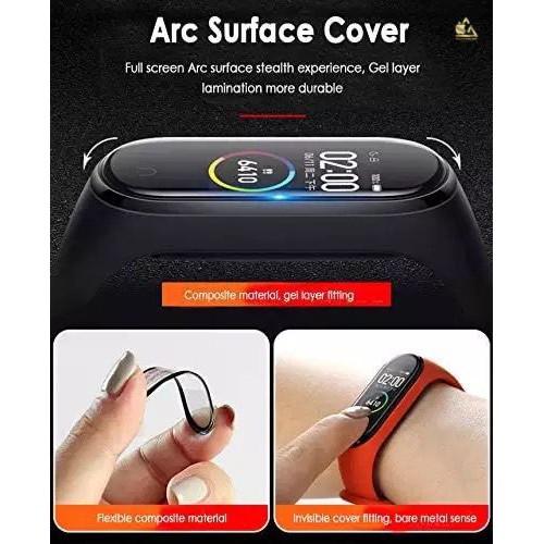 Tempered Glass 4D Xiaomi Mi Band 4 5 6 FULL CURVE Polimer Nano Technology Screen Protector Anti Gores Kaca Film