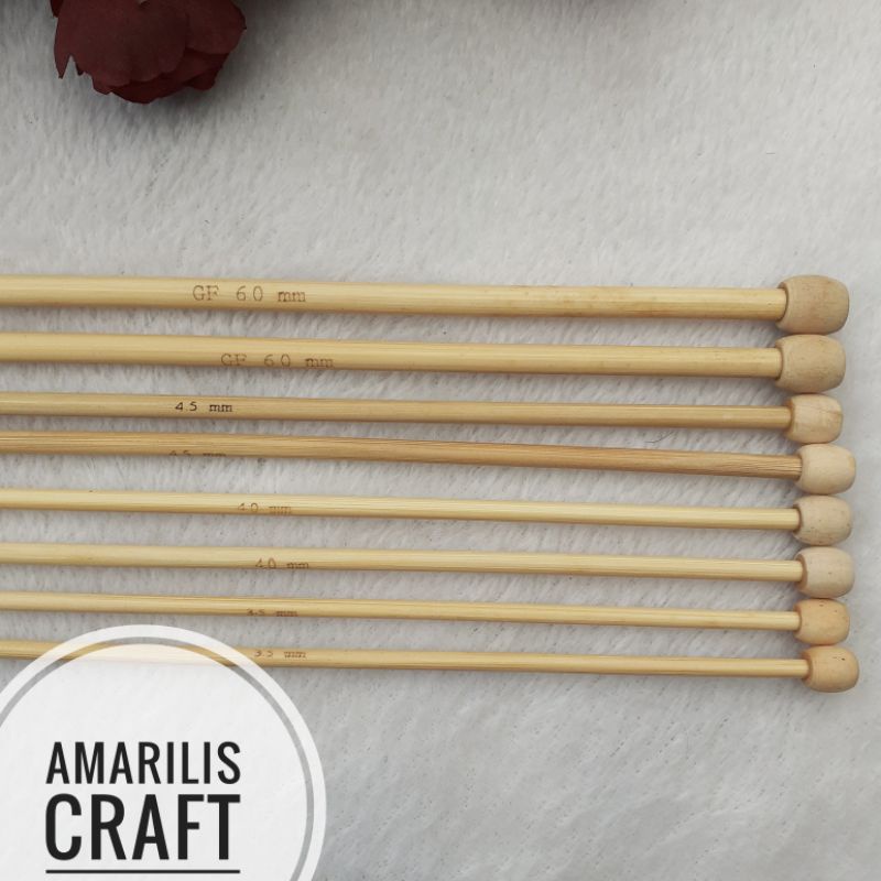 [1Set] Jarum Rajut Hakken Bamboo Knitting Needle