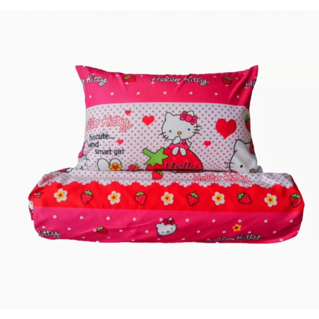 Sarung Bantal Tidur Kotak Karakter Hello Kitty Gratis Sarung Guling