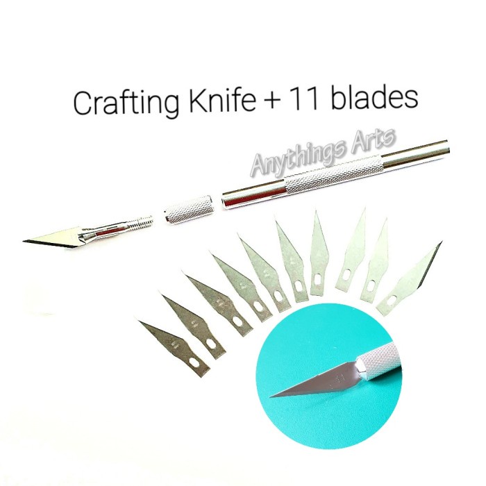 

UKIR-ALAT- CRAFT KNIFE + 10 BLADE REFILL - PISAU UKIR - PEN CUTTER - CLAY TOOL - REFILL 5 -ALAT-