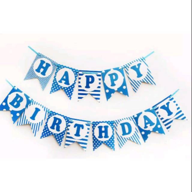 Banner Happy Birthday Salur Biru