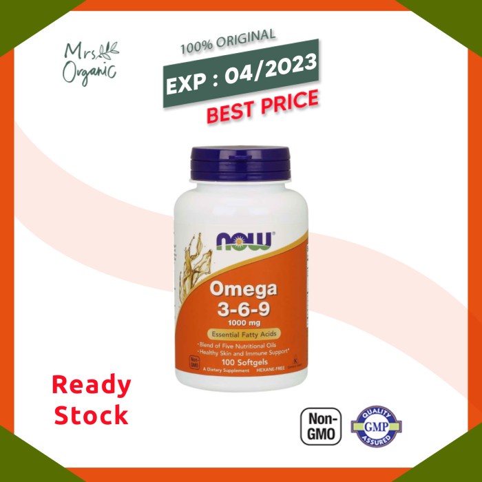 Now Foods Omega 369 1000 Mg Now Omega 3 6 9 Omega 3-6-9 - 100 Softgels