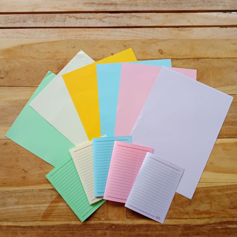 

HVS WARNA KUNING BIRU PINK UNGU HIJAU Pastel Paper per 10 lembar 80 gsm A4 A5 A6
