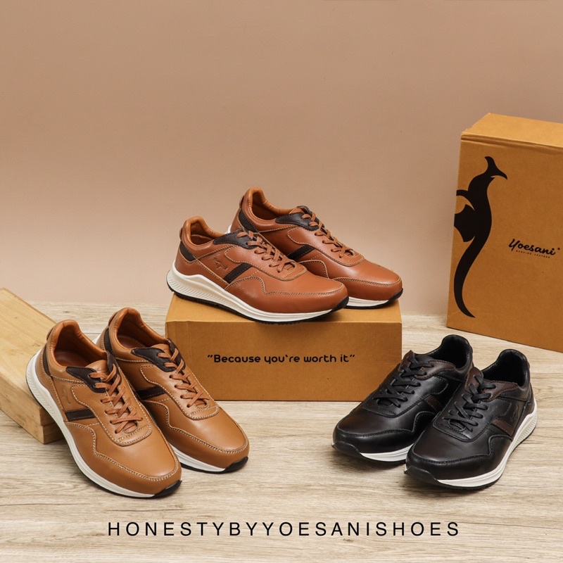 Sepatu Sneaker Kulit Pria Yoesani Shoes Az 242