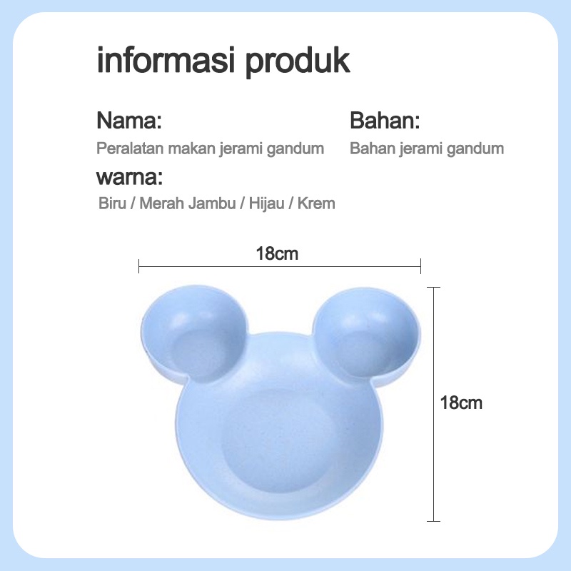 HIPPO LAND Mangkok Makan Anak Bentuk Karakter/Set peralatan makan / sendok garpu anak-anak 292