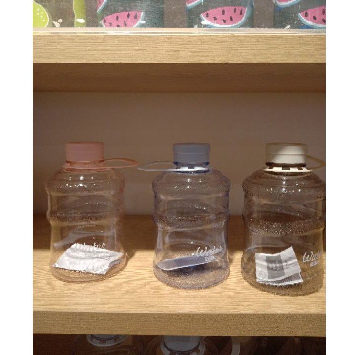 Miniso plastic water bottle botol minum bentuk galon botol minum lucu korea 600ml