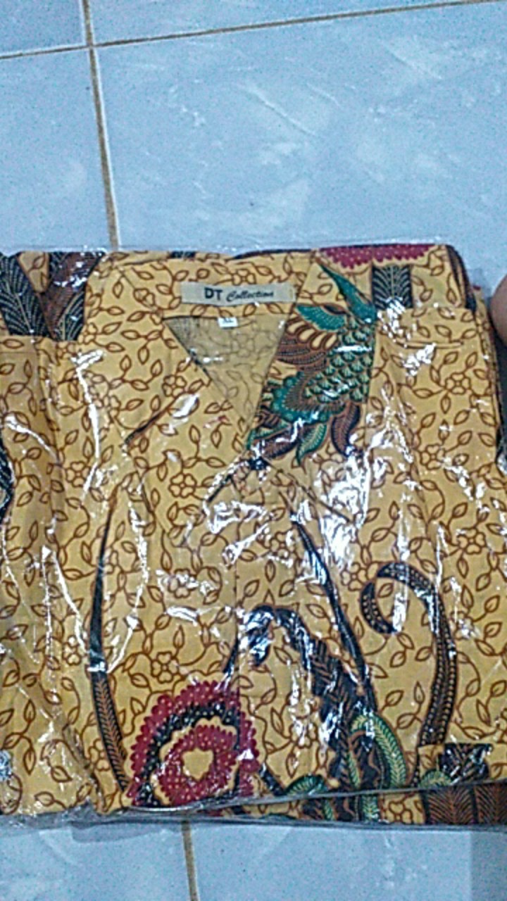 Cod - Dt Collection - Kemeja Batik Pria Lengan Pendekmotif Ilalang Sogan