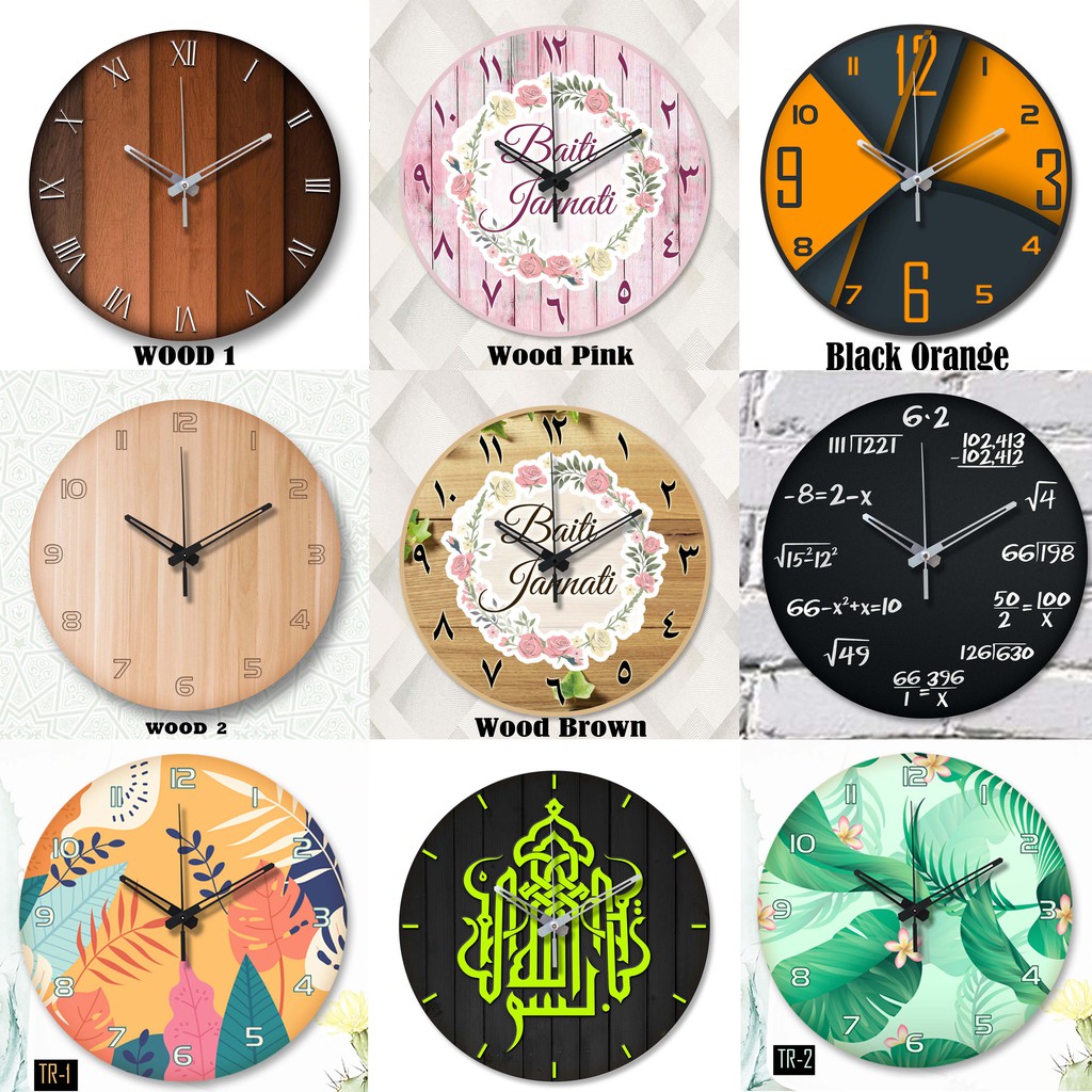 Jam Dinding Motif Kayu Unik Artistik Natural Wood 1 Mesin Sweep Tanpa Detak Shopee Indonesia