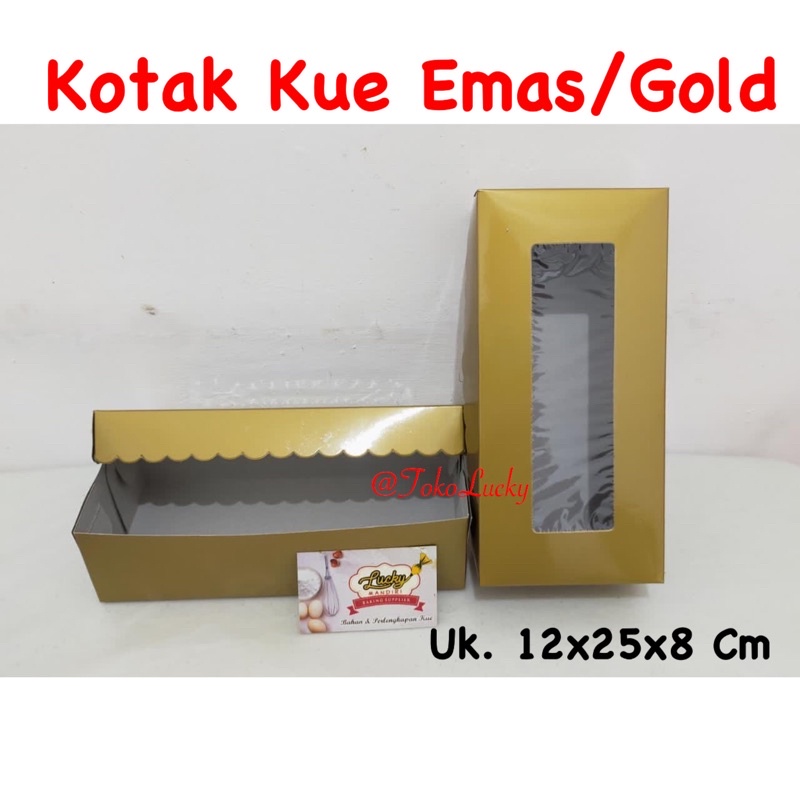 

Kotak Emas/Gold Ukuran 12x25x8Cm/ Box Kue Gold Ukuran 12x25x8Cm