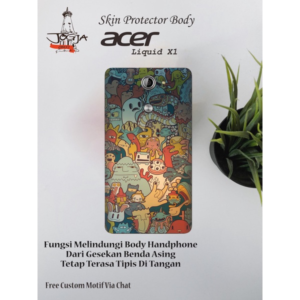 Dapat 2pcs Garskin Acer Liquid X1 Motif doodle - Free Custom Motif