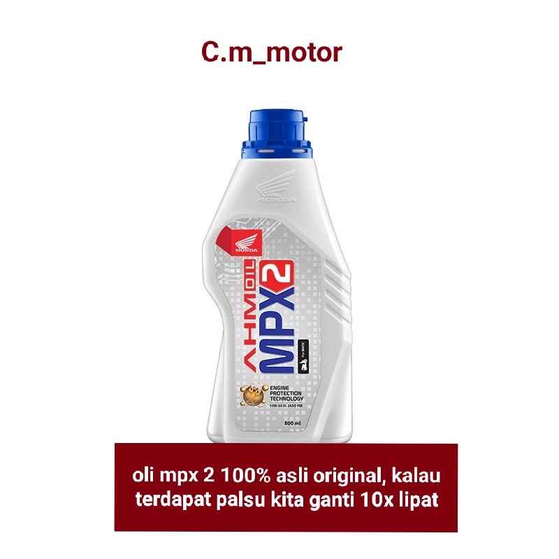 Oli mpx2 800ml Ahm oli mpx2 800ml metik Asli Original