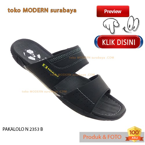 PAKALOLO N 2353 B sendal pria flat casual flip flop kulit