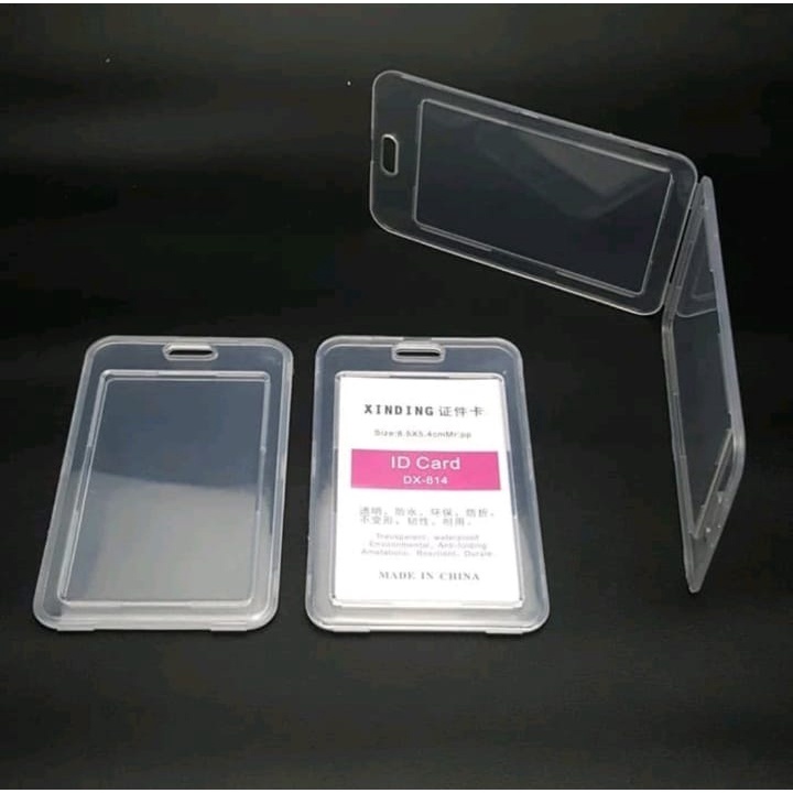 

card holder tertutup isi satu kartu frame idcard box casing id card buka tutup