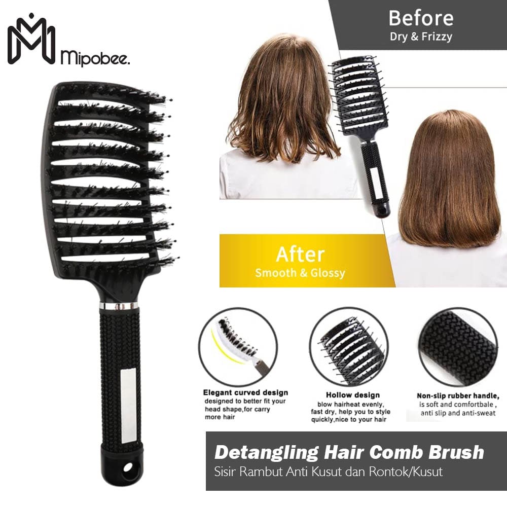 Mipobee Sisir Rambut Detangling Hair Comb Brush Anti Kusut dan Rontok