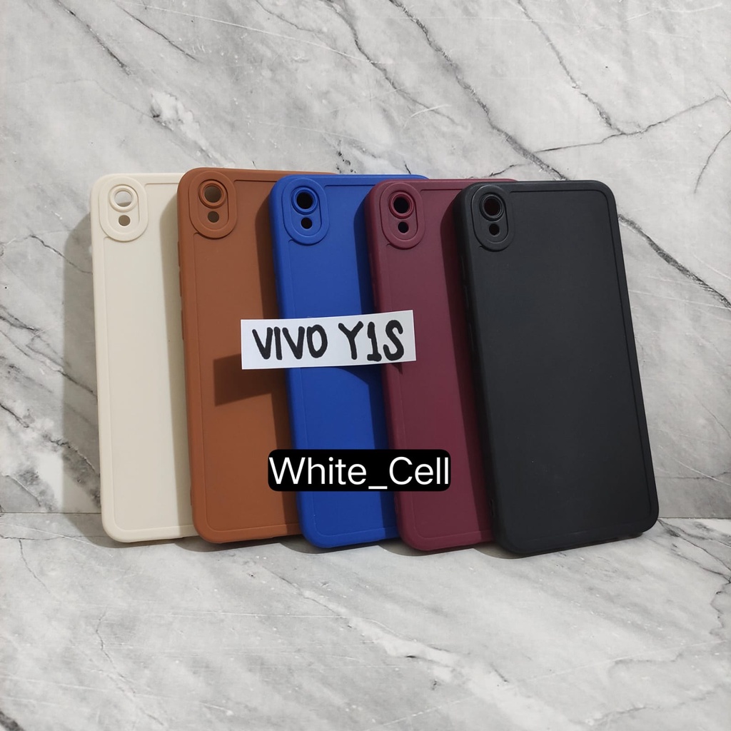 SoftCase ProCamera Silicon Matte Case Full Cover Vivo Y15S Y01 Y19 Y1S Y91C  White_Cell