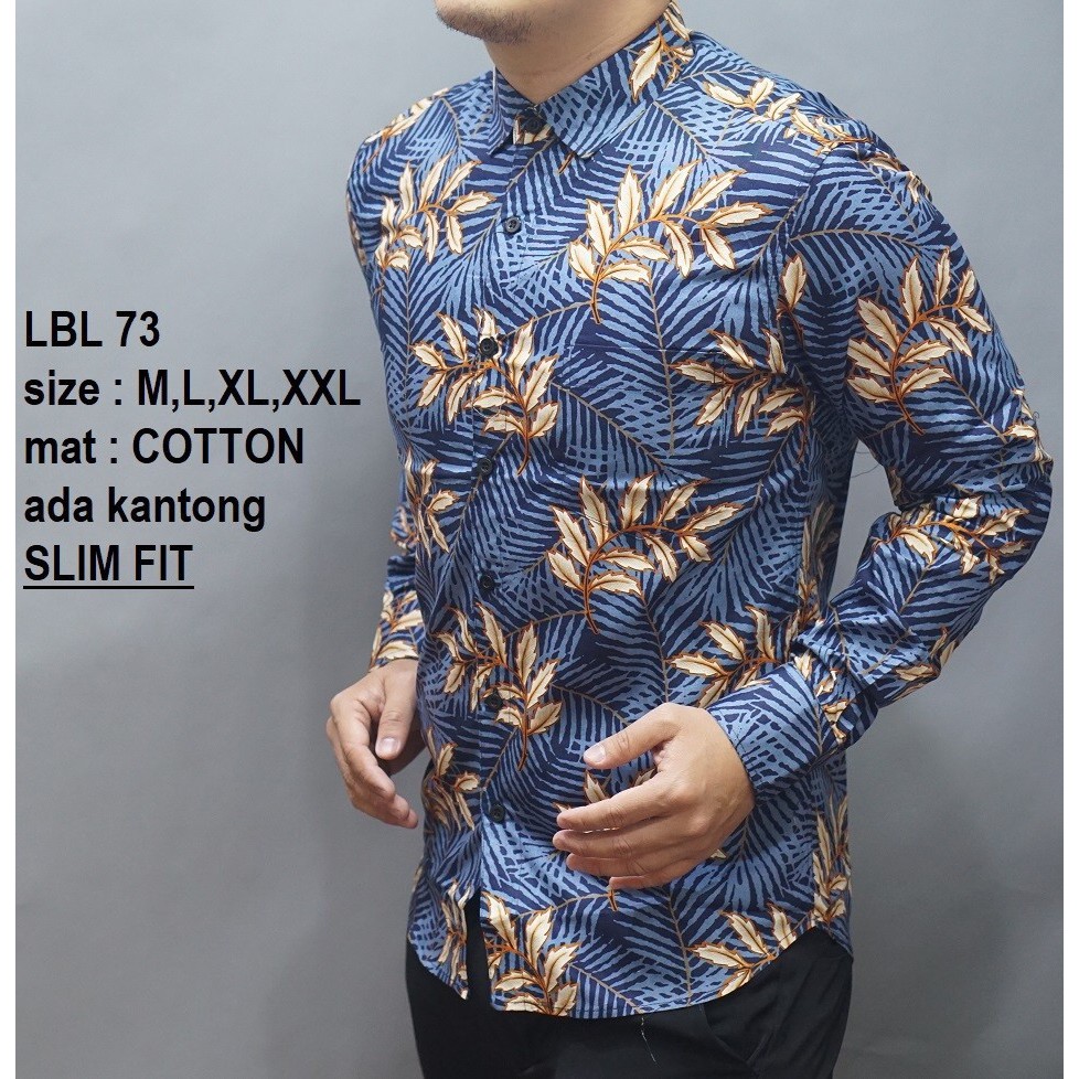 BAJU PRIA/COWOK KEMEJA BATIK PREMIUM SLIMFIT LENGAN/TANGAN PANJANG/PENDEK