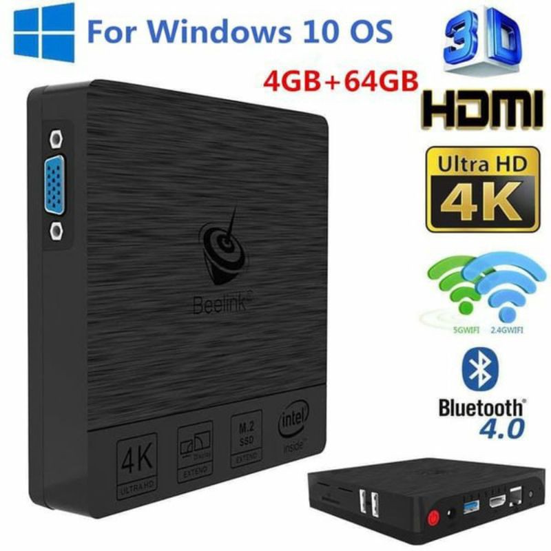 Beelink BT3 Pro Mini PC RAM 4GB ROM 64GB Windows10 Intel Atom X5 Z8350