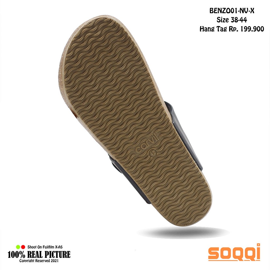 Sendal pria kulit japit original sandal jepit cowok laki dewasa model slide casual bapak2 buat acara resmi jagong lebaran branded Carvil Benzo 01 kwalitas premium promo cod keren murah 38-44