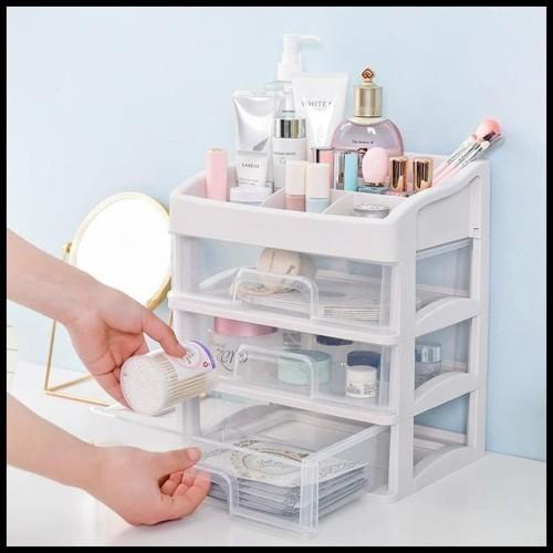 Rak Midi Laci Kosmetik 3 Susun Kotak Makeup Kotak Obat Lemari Mini 080