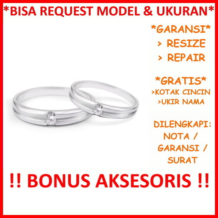 Garansi Silver Asli Bisa Pesan Model Cincin Tunangan Perak Couple Kawin Nikah Gratis Ukir Tulis Nama Id163