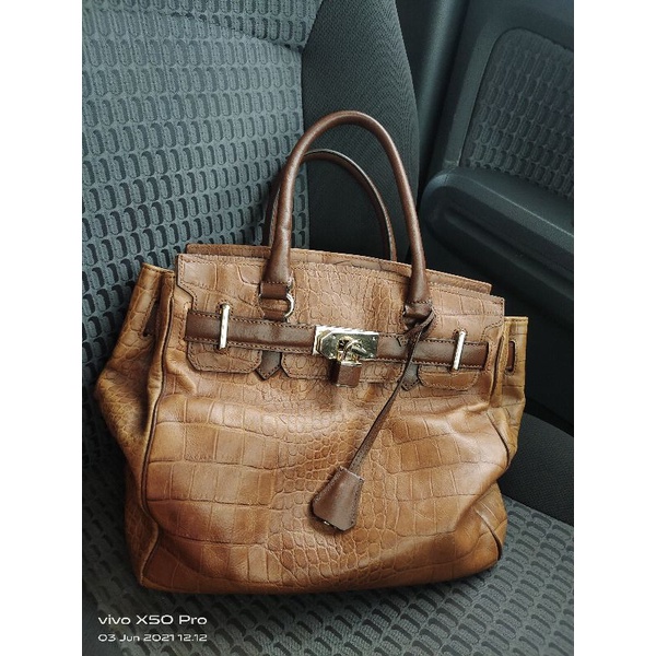 Preloved tas kulit tebal asli ala herm