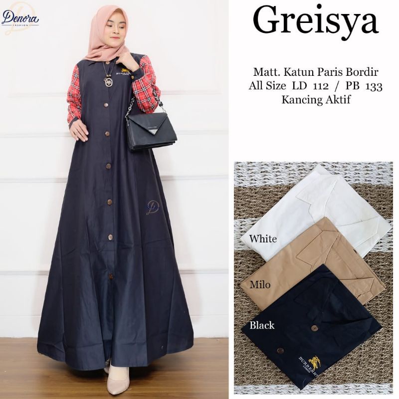 GAMIS KATUN PARIS BORDIR SUPER CANTIK GREISYA BY DENORA