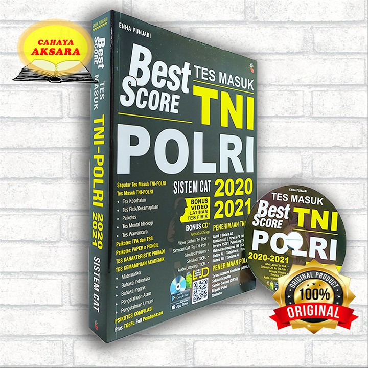 BUKU TES TNI POLRI BEST SCORE TES TNI MASUK TNI POLRI SITEM CAT 2020 - 2021
