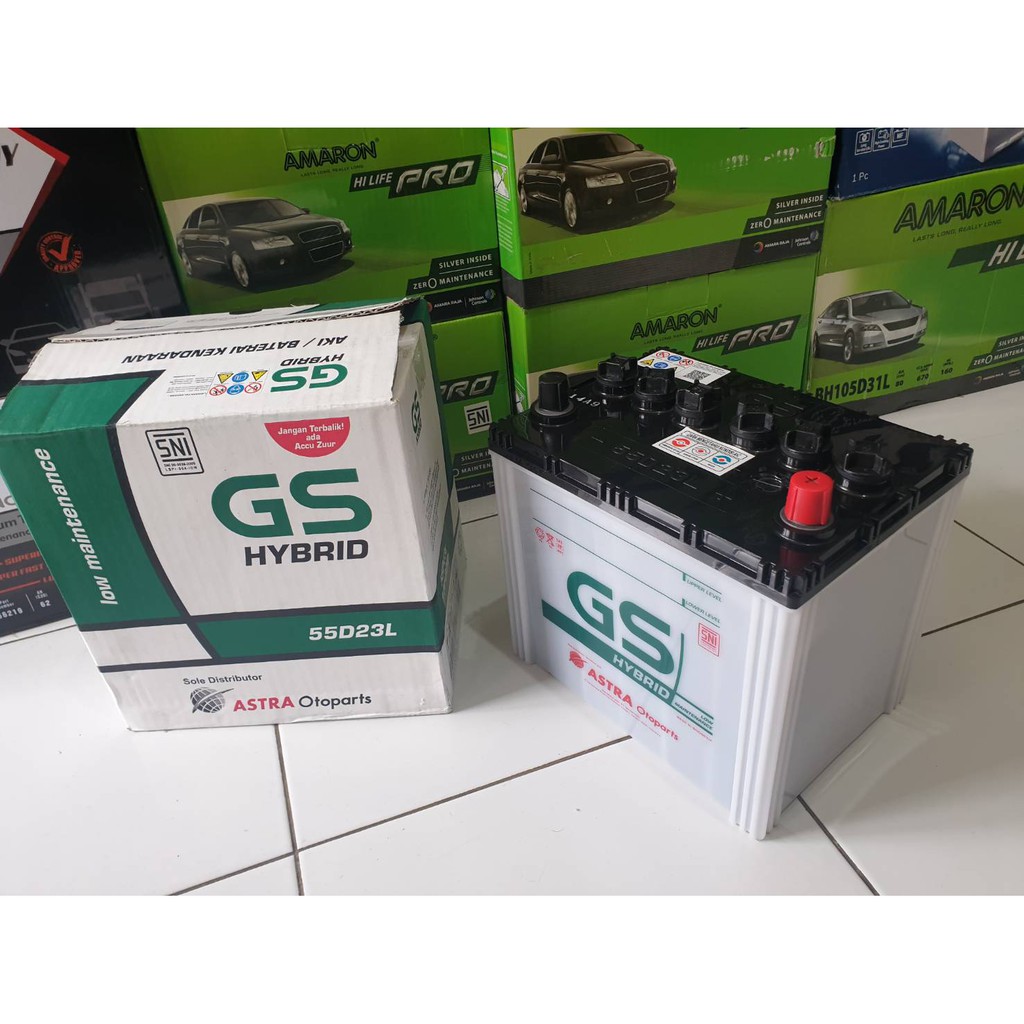 Aki Mobil 55D23L GS ASTRA HYBRID 12 Volt 60 Ampere