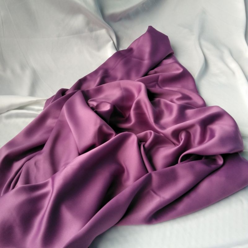 Rok Lilit Polos Satin Silk Premium Wrap skirt  Free ring-Ungu