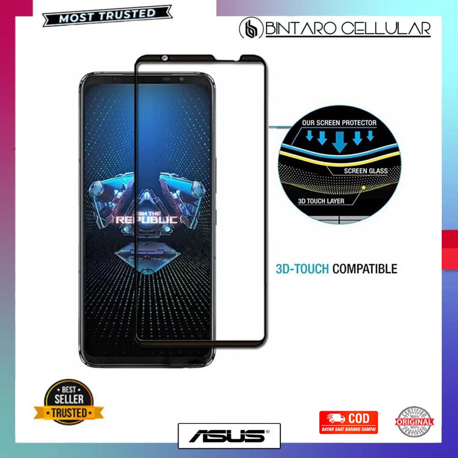 TEMPERED GLASS ROG PHONE 5 FULL COVER SCREEN ANTI GORES KACA