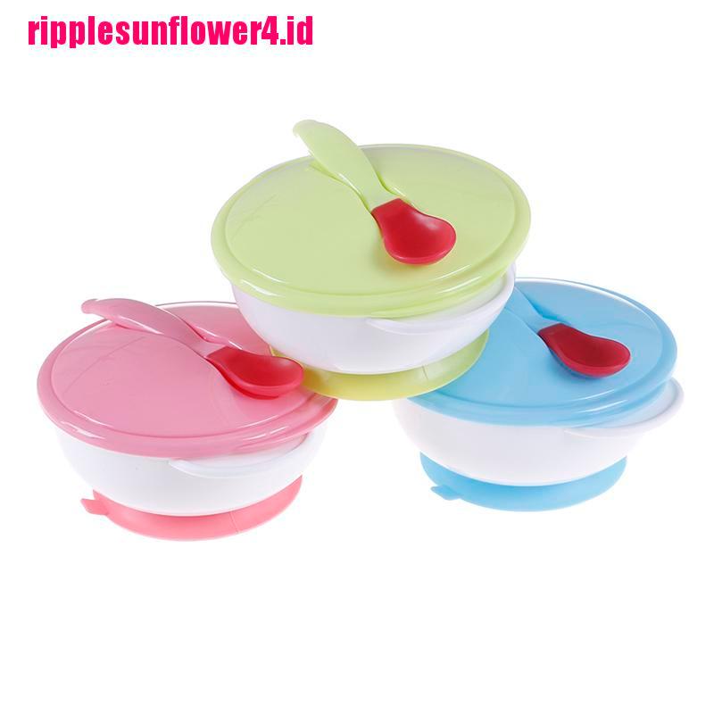 Set Mangkuk Makan Bayi Anti slip Dengan suction Cup + Sendok