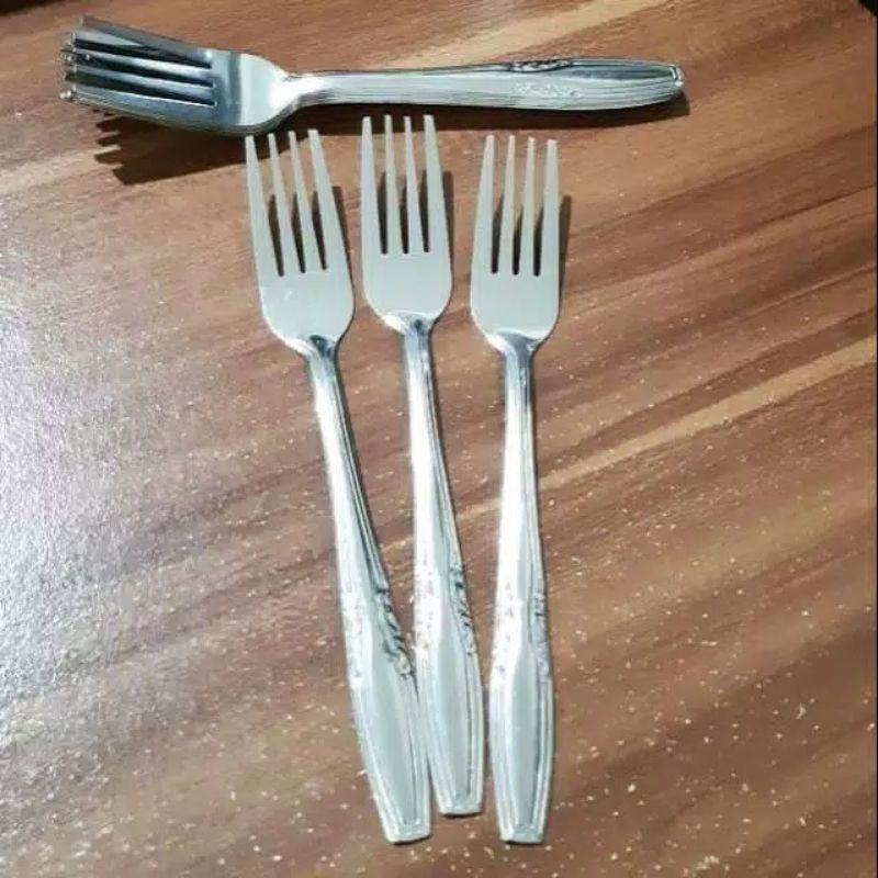 [COD] GARPU MAKAN POLOS STAINLESS STEEL ISI 12PCS