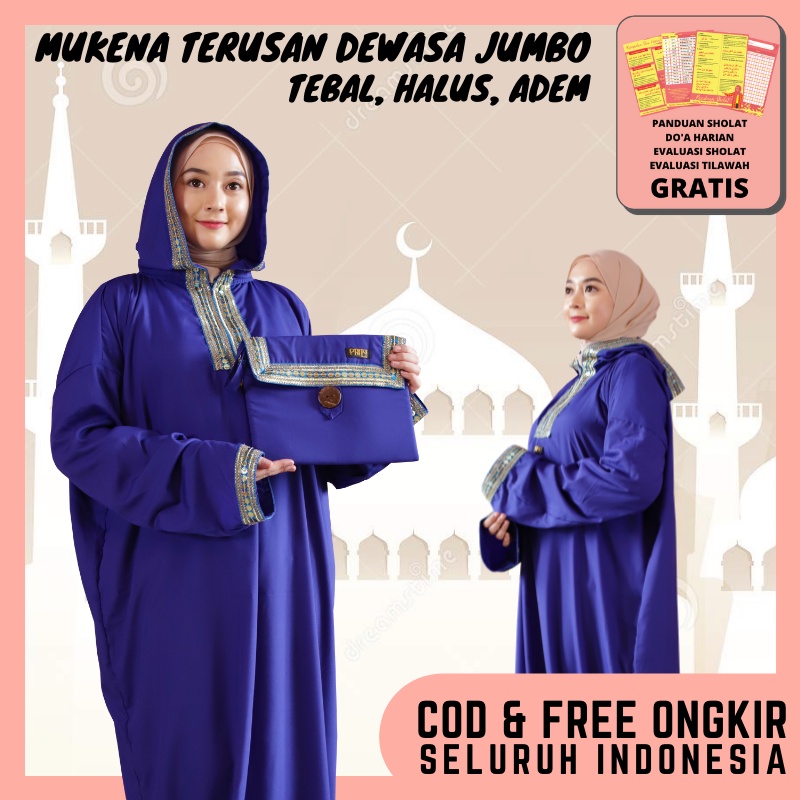 Mukena Terusan Dewasa Parasut Premium Mukenah Dewasa Murah Katun Jepang Traveling Telekung Kekinian