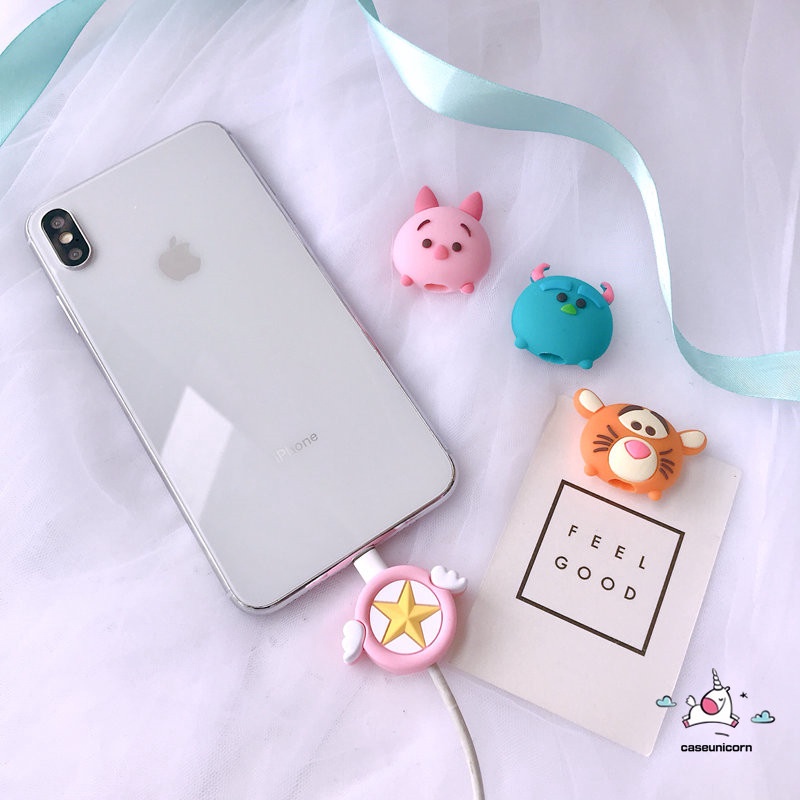 Case Pelindung Kabel Data Charger Motif Kartun Beruang Disney Sesame Street Untuk Iphone Android Oppo Huawei Vivo