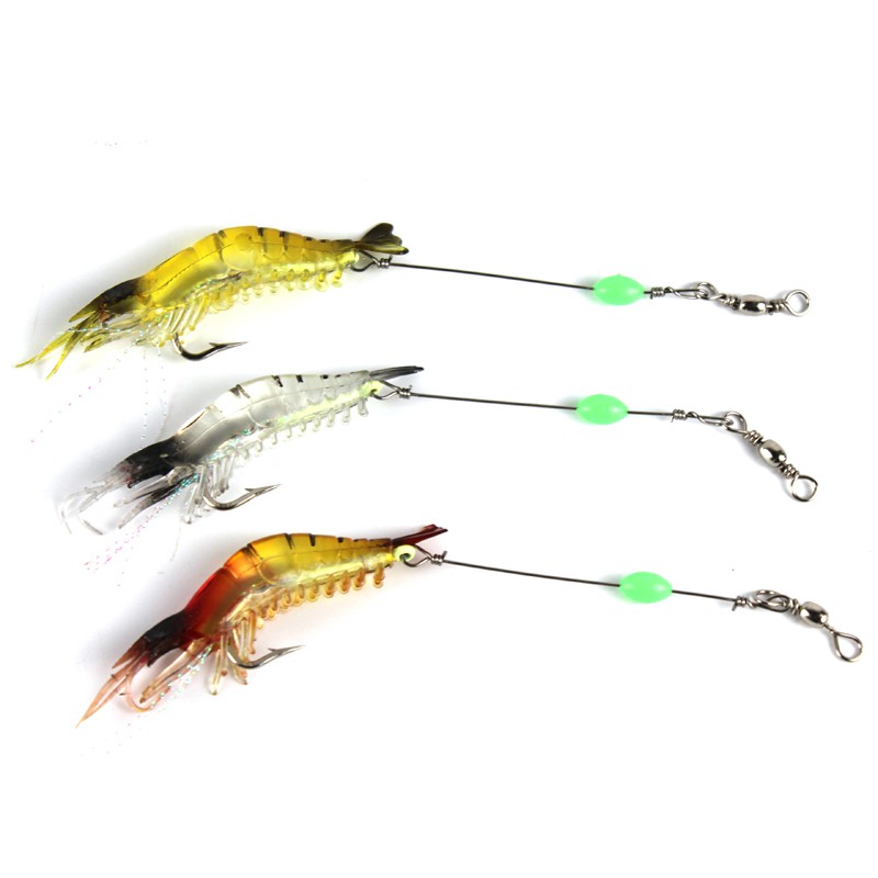 SYFishing 1Pcs Luminous Soft Shrimp Umpan Pancing 8cm 6g Swimbait Fishing Lure Ikan Bass Wobbler Kail Memancing Floating Bait Tackle