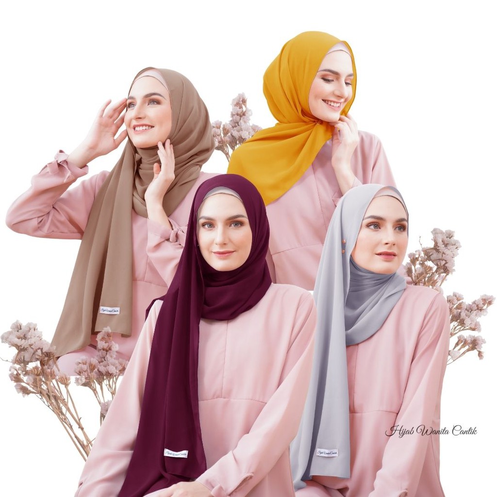 Hijabwanitacantik - Pashmina Karla (dengan kancing) | Pashmina Cerutti Premium | Hijab