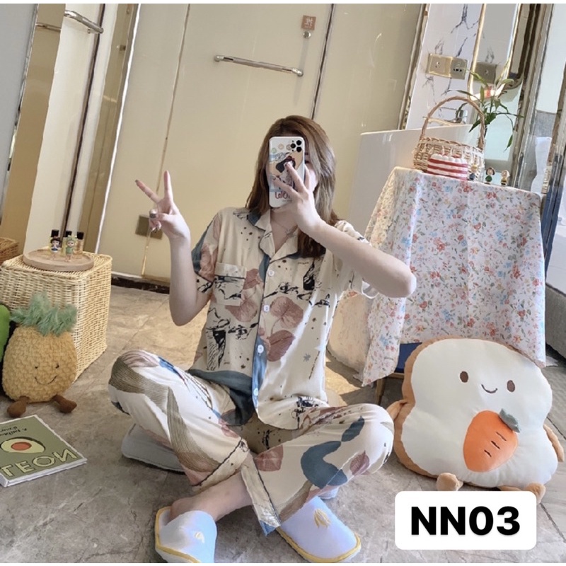 BAJU TIDUR PIYAMA SET BUSUI KEMEJA CP LENGAN PENDEK CELANA PANJANG IMPORT PREMIUM Kode NN-2