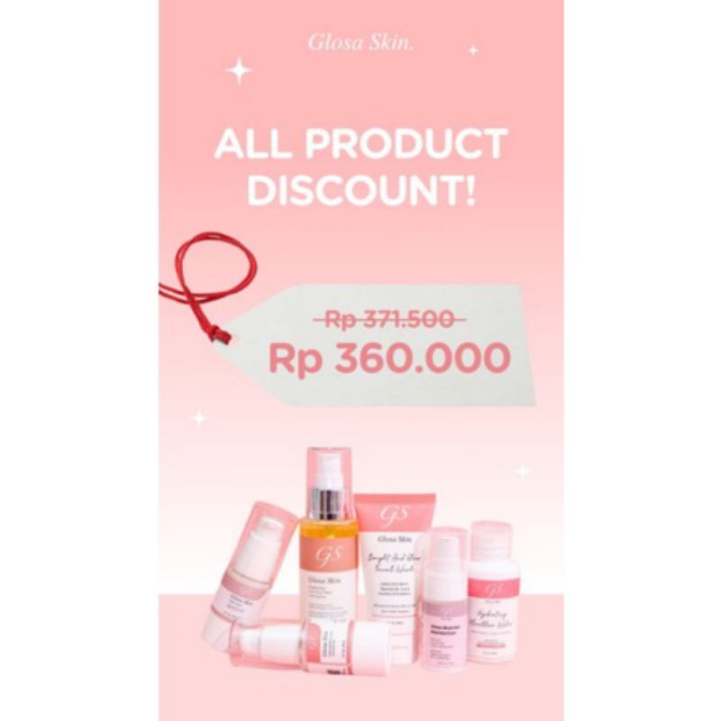 LEBIH HEMAT PAKET LENGKAP GLOSA SKIN 6 PRODUK