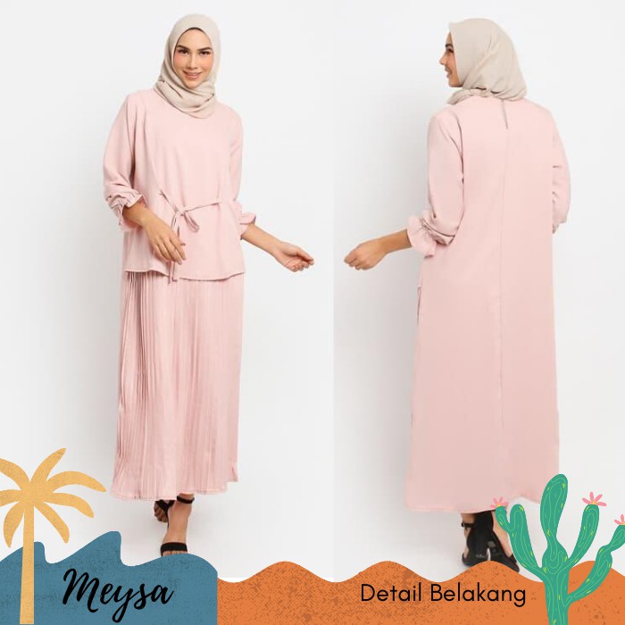 Baju Dres Muslim Gamis Wanita Dress Plisket Remaja Gamis Renda Lebaran Wanita Kekinian NAYLA MK11