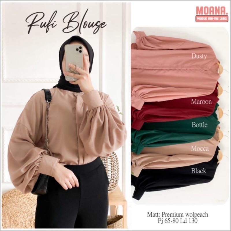 Grosir Blouse Hijab Murah Viore / RUFI BLOUSE BALON POLOS