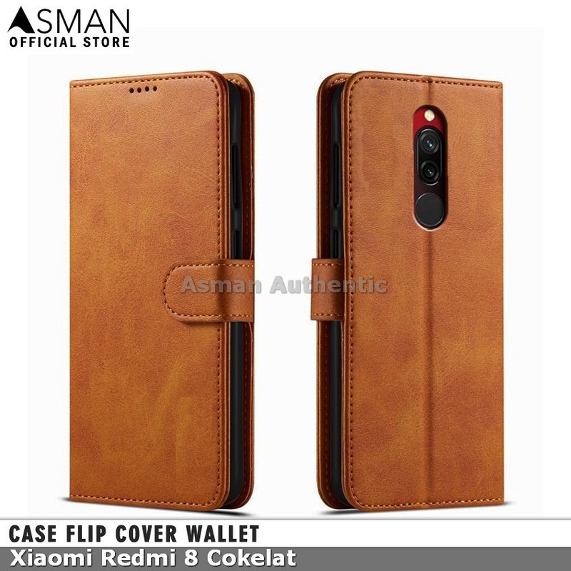 Asman Case Xiaomi Redmi 8 Leather Wallet Flip Cover Premium Edition