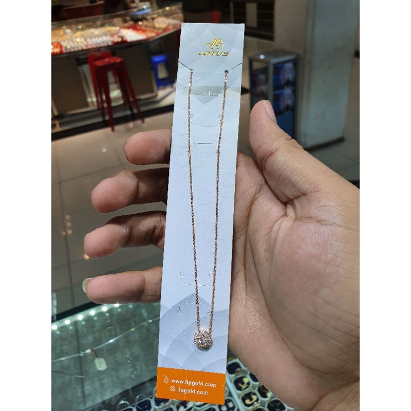 kalung koye emas 750 berliontin bundar mpp simple elegan