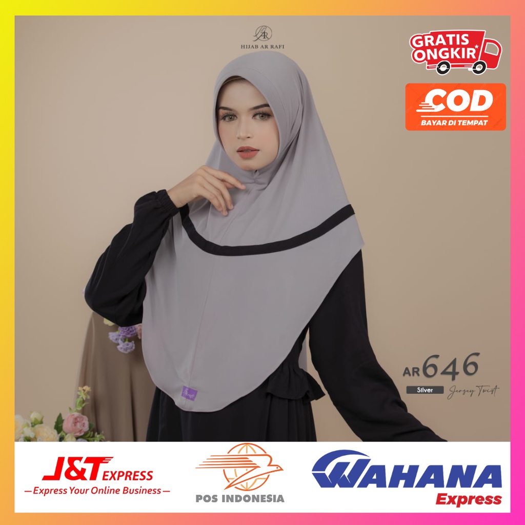 TERBARU HIJAB DAILY BY AR RAFI AR 646 BAHAN JERSEY TWIST