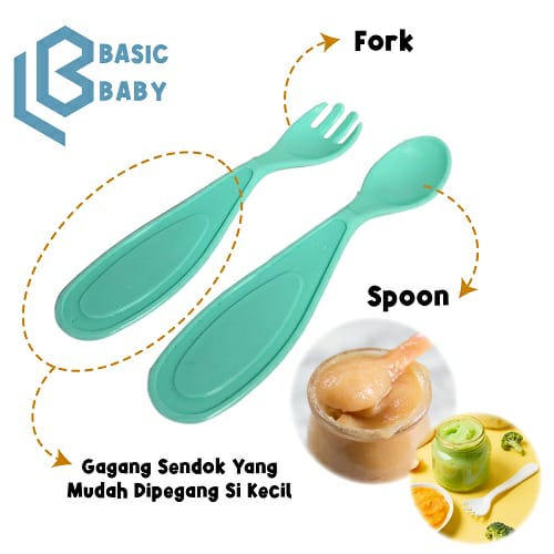 Basic Baby Feeding Spoon &amp; Fork SF01