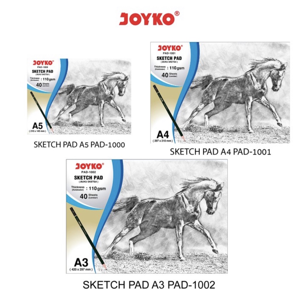 (40 lembar) JOYKO SKETCH PAD BUKU SLETSA PAD-1000A5 110 GSM